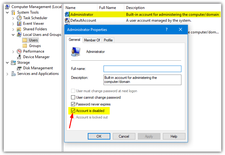 How to Enable or Disable a User Account in Windows 10 Action1